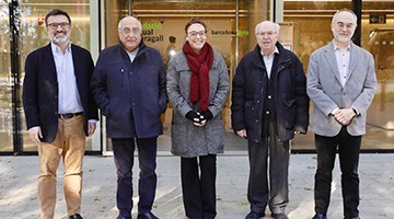 Joaquim Nadal, consejero de Investigación y Universidades de la Generalitat de Cataluña, visita la Fundación Pasqual Maragall