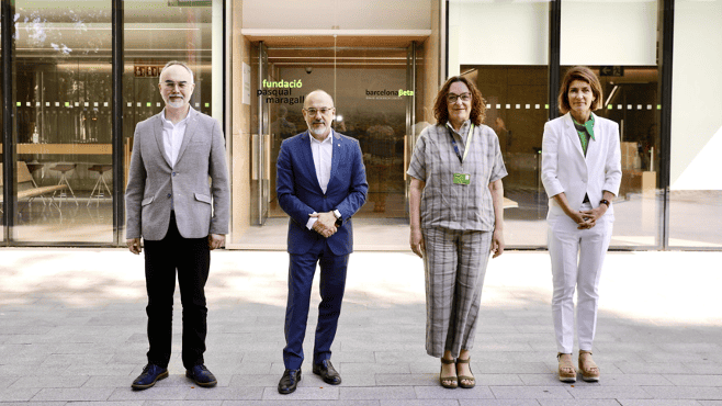 Carles Campuzano, consejero Derechos Sociales de la Generalitat de Cataluña, visita la Fundación Pasqual Maragall